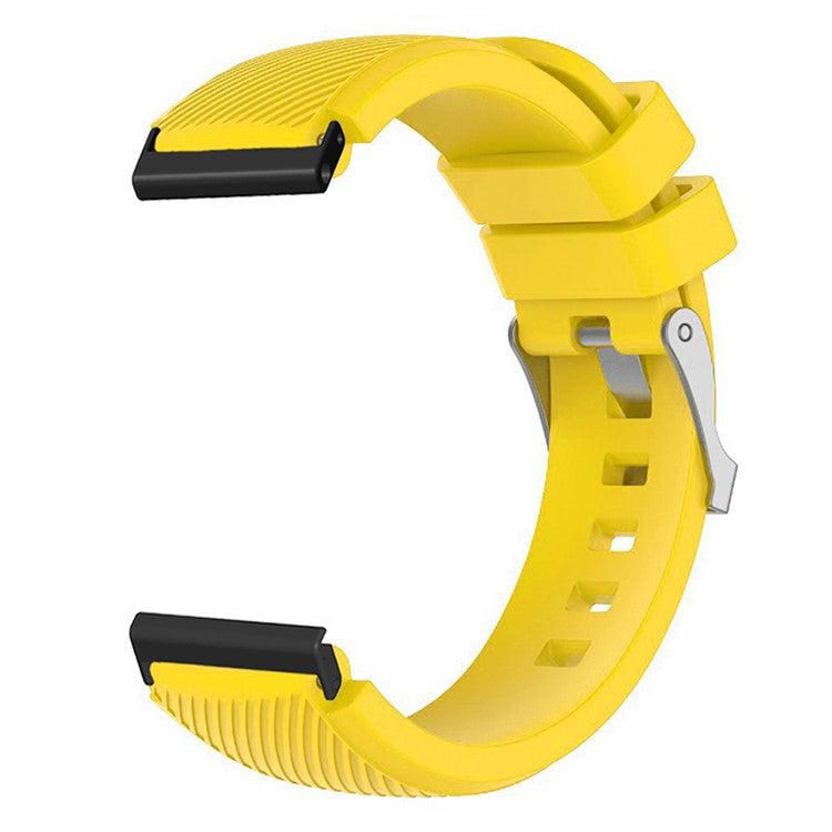 For Suunto Spartan Sport Wrist HR Baro / Suunto 7 Watch Strap 24mm Twill Texture Silicone Band - Yellow
