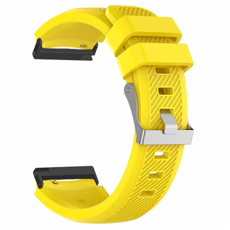 For Suunto Spartan Sport Wrist HR Baro / Suunto 7 Watch Strap 24mm Twill Texture Silicone Band - Yellow