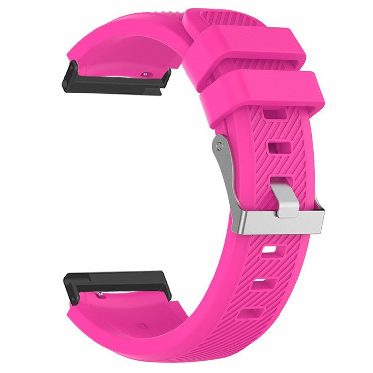 For Suunto Spartan Sport Wrist HR Baro / Suunto 7 Watch Strap 24mm Twill Texture Silicone Band - Rose