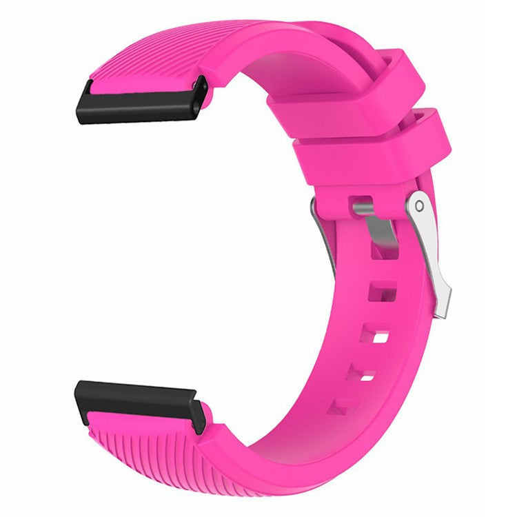 For Suunto Spartan Sport Wrist HR Baro / Suunto 7 Watch Strap 24mm Twill Texture Silicone Band - Rose