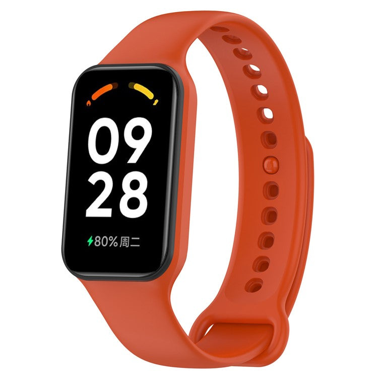 For Xiaomi Smart Band 8 Active / Redmi Band 2 Silicone Watch Band Replacement Wrist Strap with Watch Case - Orange