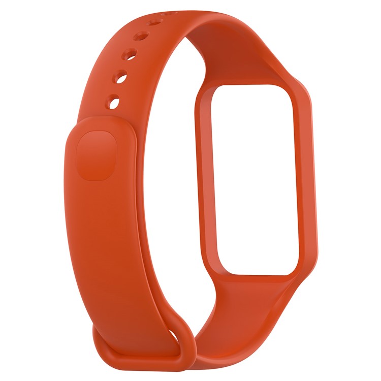 For Xiaomi Smart Band 8 Active / Redmi Band 2 Silicone Watch Band Replacement Wrist Strap with Watch Case - Orange