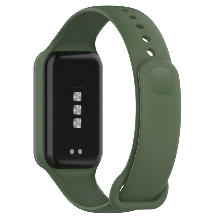 For Xiaomi Smart Band 8 Active / Redmi Band 2 Silicone Watch Band Replacement Wrist Strap with Watch Case - Dark Green