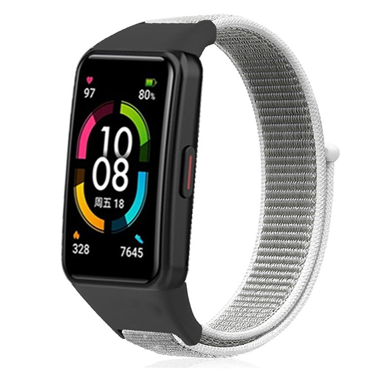 For Huawei Band 6 / 6 Pro / Honor Band 6 Watch Strap Nylon Loop Adjustable Wrist Band - Seashell