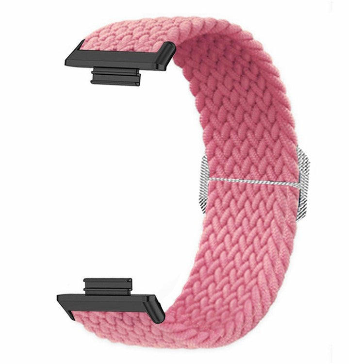 For Huawei Watch Fit 2 Adjustable Watch Strap Braided Elastic Wristband - Pink