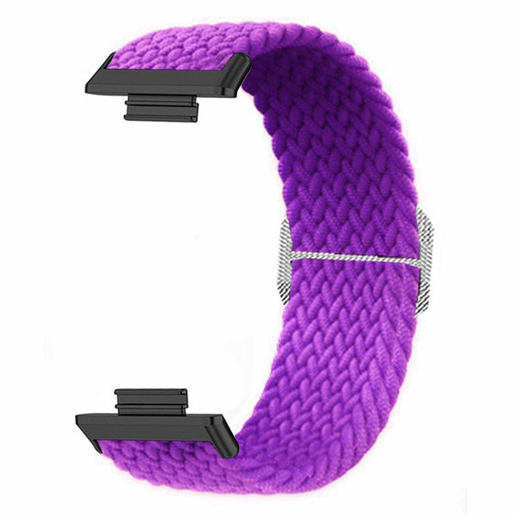 For Huawei Watch Fit 2 Adjustable Watch Strap Braided Elastic Wristband - Purple