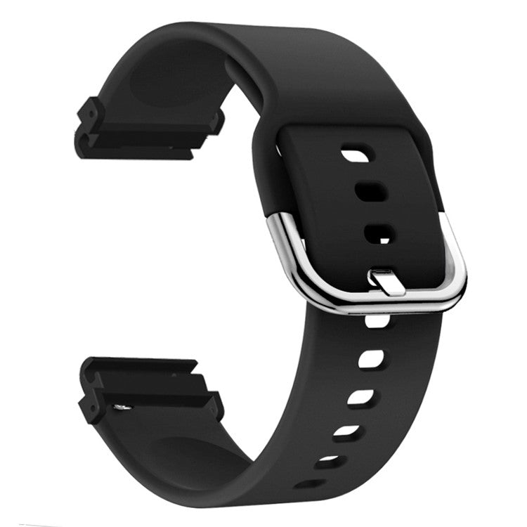For Garmin Fenix 7S / 6S / 5S Watch Strap Silicone Breathable Replacement Bands with 20mm PC Connector - Black
