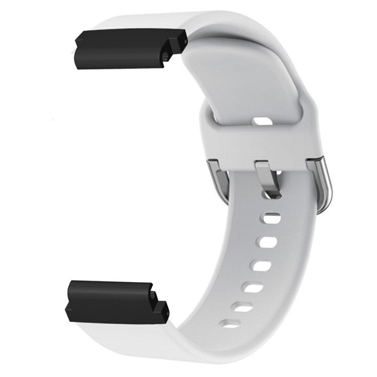 For Garmin Fenix 7S / 6S / 5S Watch Strap Silicone Breathable Replacement Bands with 20mm PC Connector - White