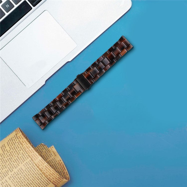 For Garmin Vivoactive 4 Resin Watch Strap 22mm Waterproof Replacement Watch Band - Chocolate