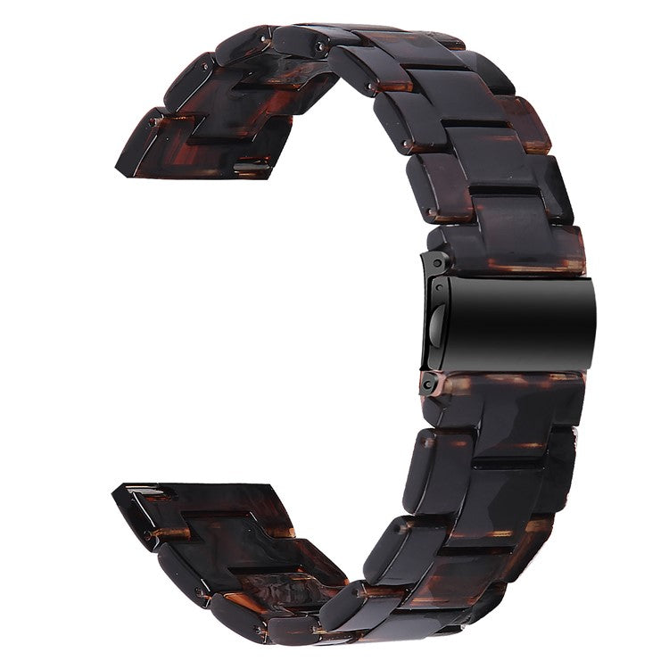 For Garmin Vivoactive 4 Resin Watch Strap 22mm Waterproof Replacement Watch Band - Dark Brown