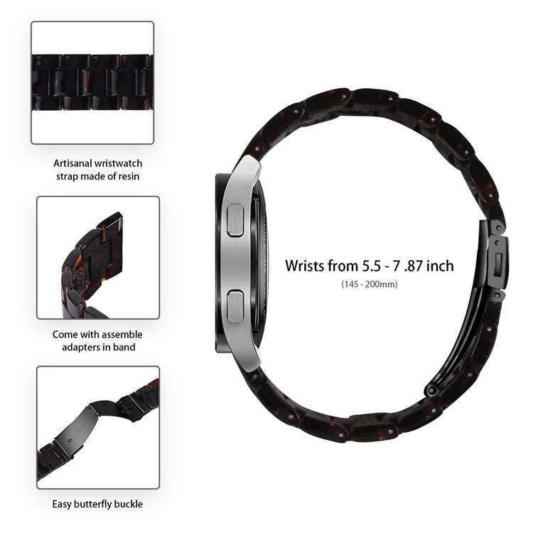 For Garmin Vivoactive 4 Resin Watch Strap 22mm Waterproof Replacement Watch Band - Dark Brown
