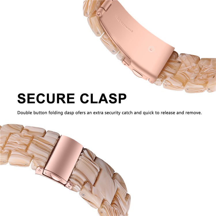 For Garmin Vivoactive 4 Resin Watch Strap 22mm Waterproof Replacement Watch Band - Silk White