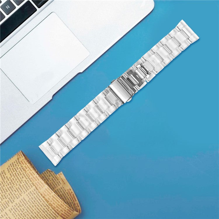 For Garmin Vivoactive 4 Resin Watch Strap 22mm Waterproof Replacement Watch Band - Transparent