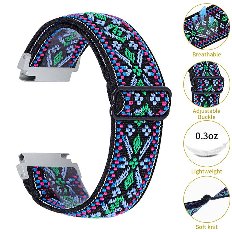 For Huawei Watch 4 Pro / Watch GT 3 / 2 46mm Nylon Watch Band 22mm Quick Release Replacement Elastic Watch Strap - 19#