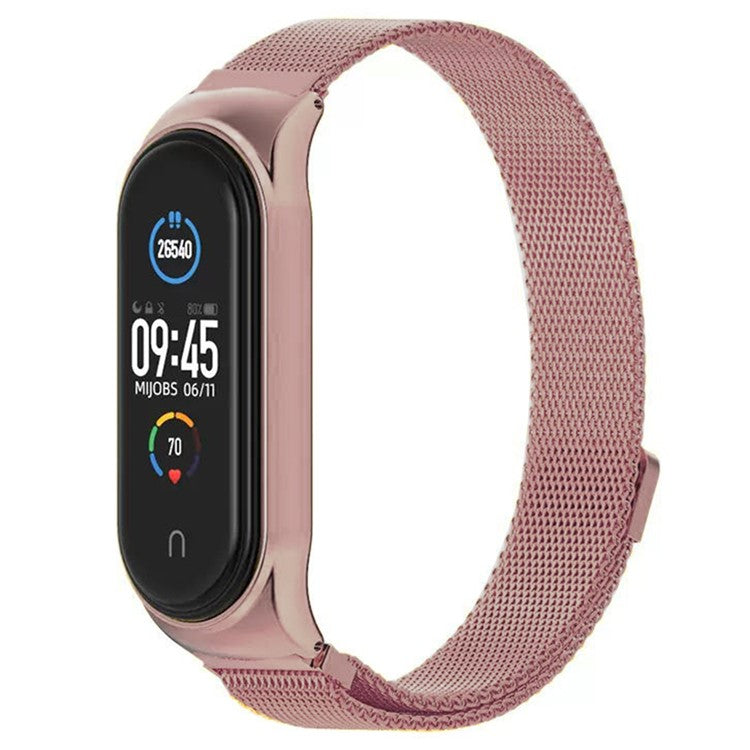 KALEBOL KLB-ML-001 For Xiaomi Smart Band 9 NFC / 9 / 8 NFC / 8 Milanese Watch Strap Stainless Steel Band - Rose Gold