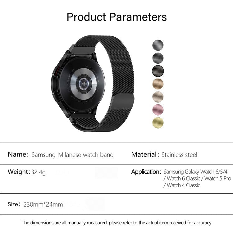 KALEBOL KLB-ML-001 For Samsung Galaxy Watch FE 40mm / Watch6 / Watch6 Classic / Watch 5 Watch Strap Milanese Mesh Band - Rose Gold