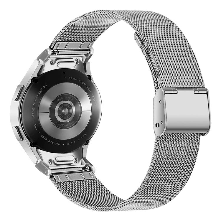 For Samsung Galaxy Watch6 / Watch6 Classic Buckle Design Milanese Stainless Steel Watch Strap - Silver