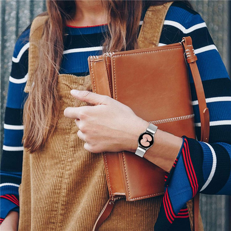 For Samsung Galaxy Watch6 / Watch6 Classic Buckle Design Milanese Stainless Steel Watch Strap - Silver