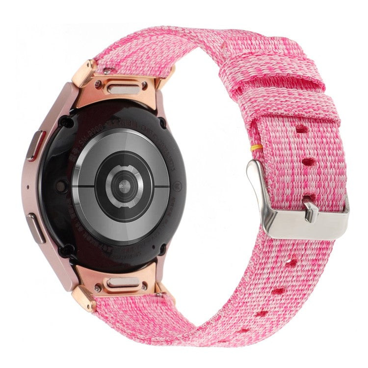 For Samsung Galaxy Watch FE 40mm / Watch6 / Watch6 Classic / Watch 5 / Watch 5 Pro Watch Band Adjustable Nylon Wrist Strap - Pink