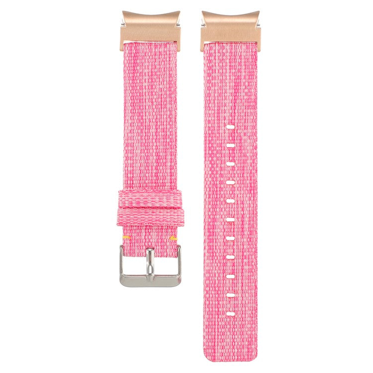 For Samsung Galaxy Watch FE 40mm / Watch6 / Watch6 Classic / Watch 5 / Watch 5 Pro Watch Band Adjustable Nylon Wrist Strap - Pink