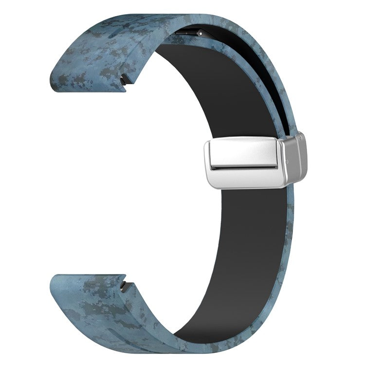 For Garmin Tactix 7 Pro / Fenix 7X / 6X / 6X Pro / 5X Plus Silicone Watch Band 26mm Silver Buckle Wrist Strap - Mosaic