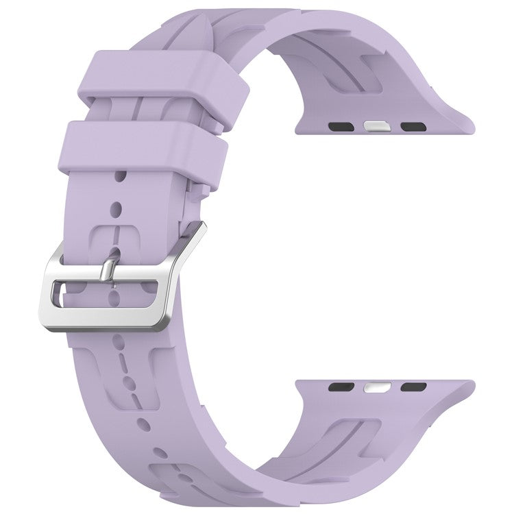For Apple Watch Series 10 46mm / Ultra 2 Ultra 49mm / Series 9 8 7 45mm / 6 5 4 SE (2023) SE (2022) SE 44mm / 3 2 1 42mm Silicone Watch Band - Purple