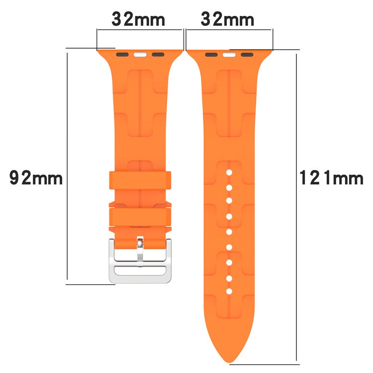 For Apple Watch Series 10 46mm / Ultra 2 Ultra 49mm / Series 9 8 7 45mm / 6 5 4 SE (2023) SE (2022) SE 44mm / 3 2 1 42mm Silicone Watch Band - Grey
