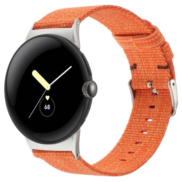 For Google Pixel Watch 3 41mm / Watch 2 / Pixel Watch Nylon Sport Strap Replacement Watch Bands - Orange