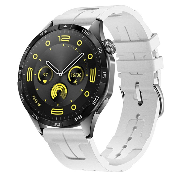 For Huawei Watch GT 4 / GT 3 / GT 2 46mm Waterproof Strap 22mm Liquid Silicone Watch Band - White