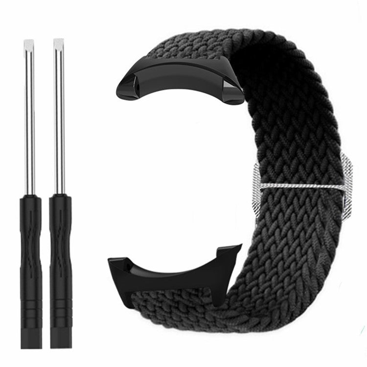 For Suunto Core Watch Band Stretchy 22mm Soft Nylon Elastic Braided Strap - Black
