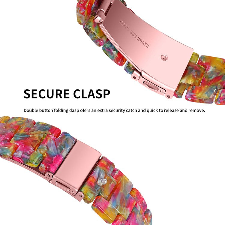 For Misfit Vapor Watch Band Waterproof Resin Replacement Watch Strap - Rainbow Candy