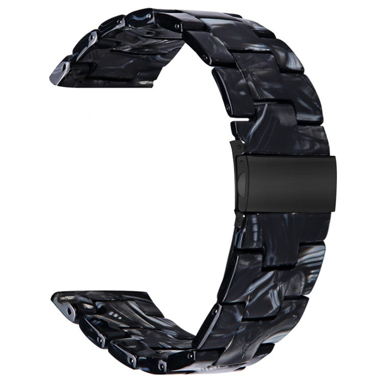 For Misfit Vapor Watch Band Waterproof Resin Replacement Watch Strap - Black Flower