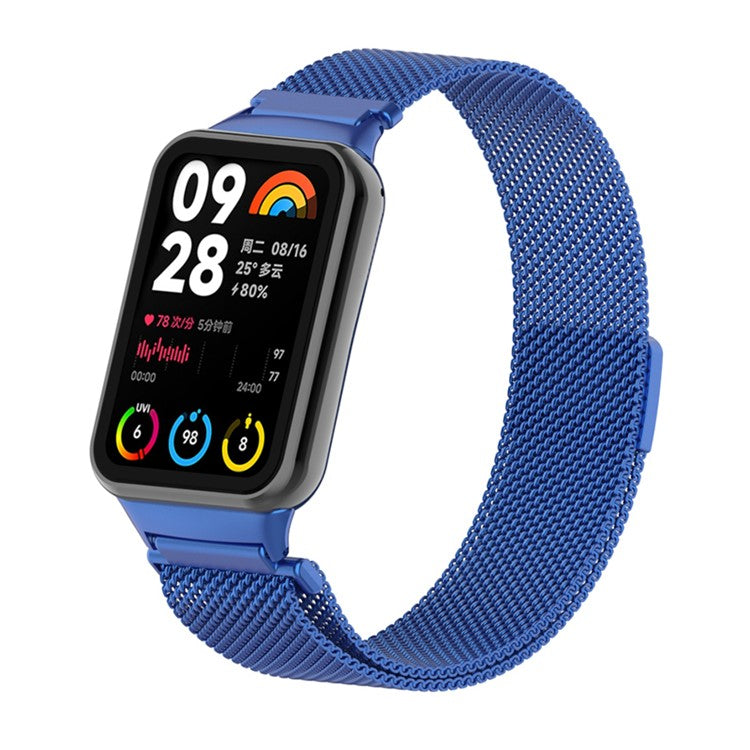 For Xiaomi Smart Band 8 Pro Magnetic Band Stainless Steel Milanese Watch Strap with Connector - Sapphire