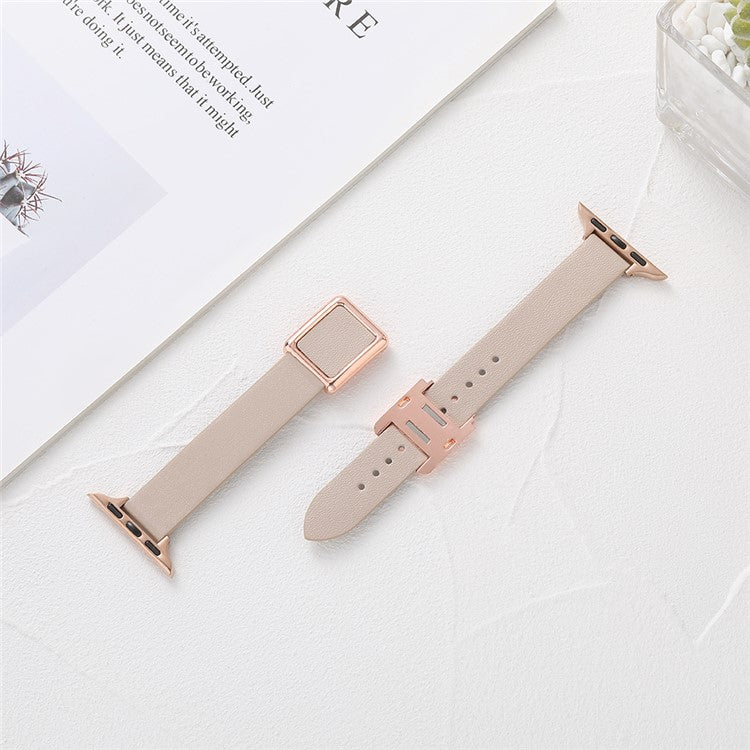 For Apple Watch Series 10 46mm / Ultra 2 Ultra 49mm / Series 9 8 7 45mm / 6 5 4 SE (2023) SE (2022) SE 44mm / 3 2 1 42mm Replacement Wrist Band - Apricot