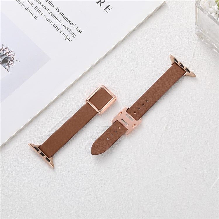 For Apple Watch Series 10 46mm / Ultra 2 Ultra 49mm / Series 9 8 7 45mm / 6 5 4 SE (2023) SE (2022) SE 44mm / 3 2 1 42mm Replacement Wrist Band - Brown