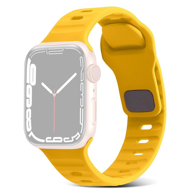 For Apple Watch Series 10 46mm / Ultra 2 / Ultra 49mm / 9 8 7 45mm / SE (2023) SE (2022) SE 6 5 4 44mm / 3 2 1 42mm Silicone Strap Replacement - Yellow