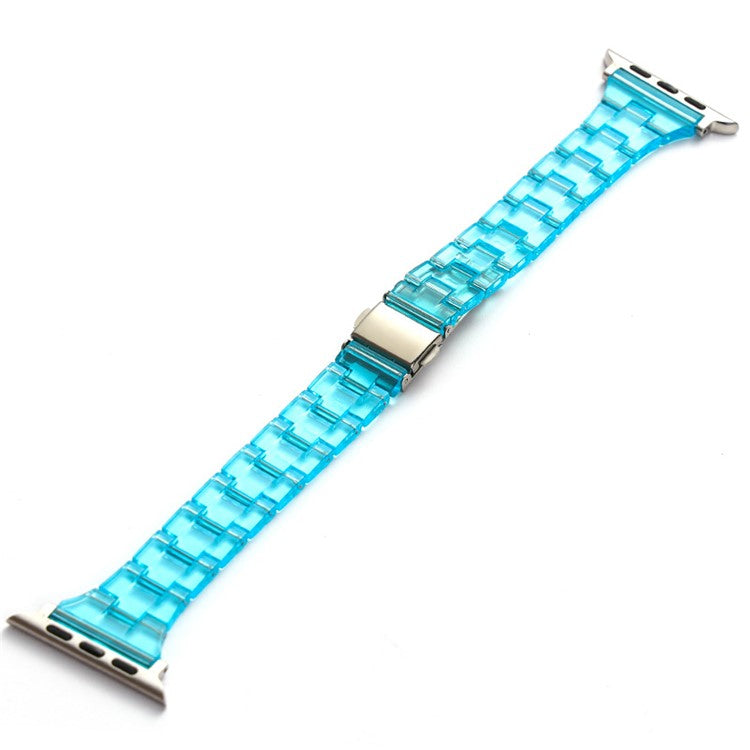 Resin Band for Apple Watch Series 10 46mm / Ultra 2 Ultra 49mm / Series 9 8 7 45mm / 6 5 4 SE (2023) SE (2022) SE 44mm / 3 2 1 42mm Jelly Watch Strap - Transparent Sky Blue