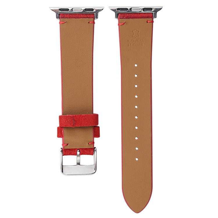 Watch Strap for Apple Watch Series 10 42mm / 9 8 7 41mm / SE (2023) SE (2022) SE 6 5 4 40mm / 3 2 1 38mm Leather Watch Band - Grey