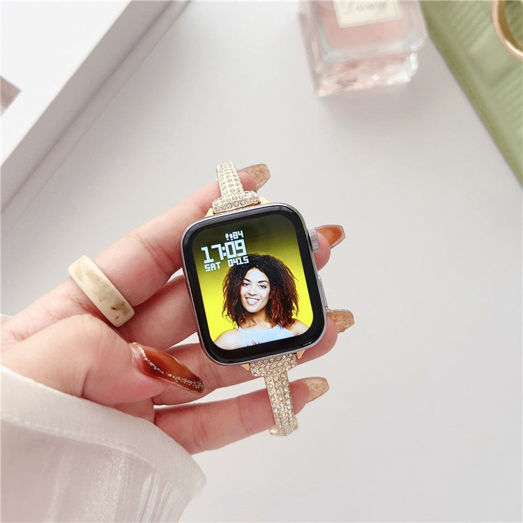 Watch Strap for Apple Watch Series 10 42mm / 9 8 7 41mm / SE (2023) SE (2022) SE 6 5 4 40mm / 3 2 1 38mm Watch Band Bracelet Strap - Gold