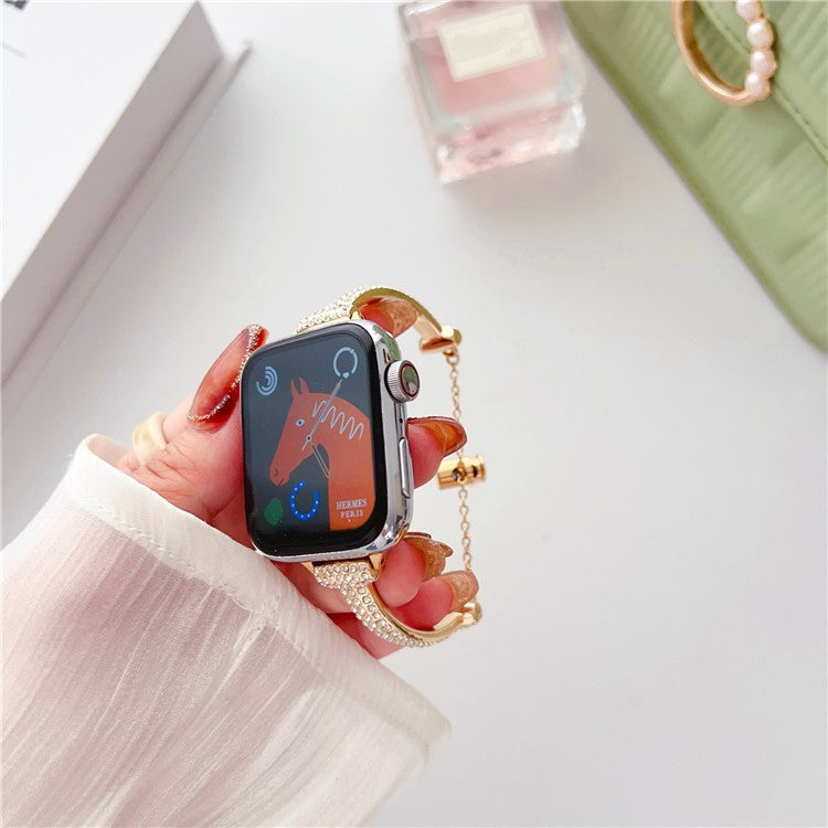 Watch Strap for Apple Watch Series 10 42mm / 9 8 7 41mm / SE (2023) SE (2022) SE 6 5 4 40mm / 3 2 1 38mm Watch Band Bracelet Strap - Gold