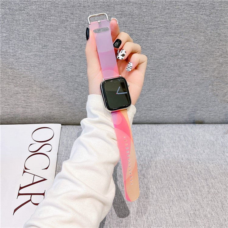 Watch Strap for Apple Watch Series 10 42mm / 9 8 7 41mm / SE (2023) SE (2022) SE 6 5 4 40mm / 3 2 1 38mm Silicone Watch Band Matte Wrist Strap - Light Purple