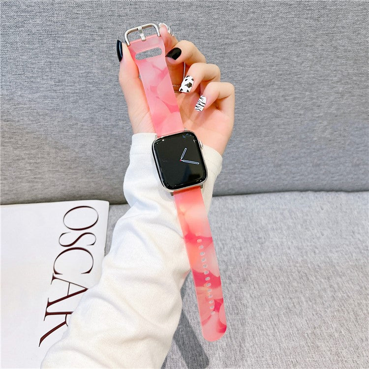 Watch Strap for Apple Watch Series 10 42mm / 9 8 7 41mm / SE (2023) SE (2022) SE 6 5 4 40mm / 3 2 1 38mm Silicone Watch Band Matte Wrist Strap - Pink Mix