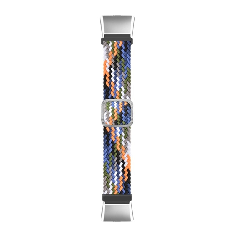 For Oppo Watch Free Replacement Strap Braided Elastic Fabric Watch Band with Silver Connector - Denim