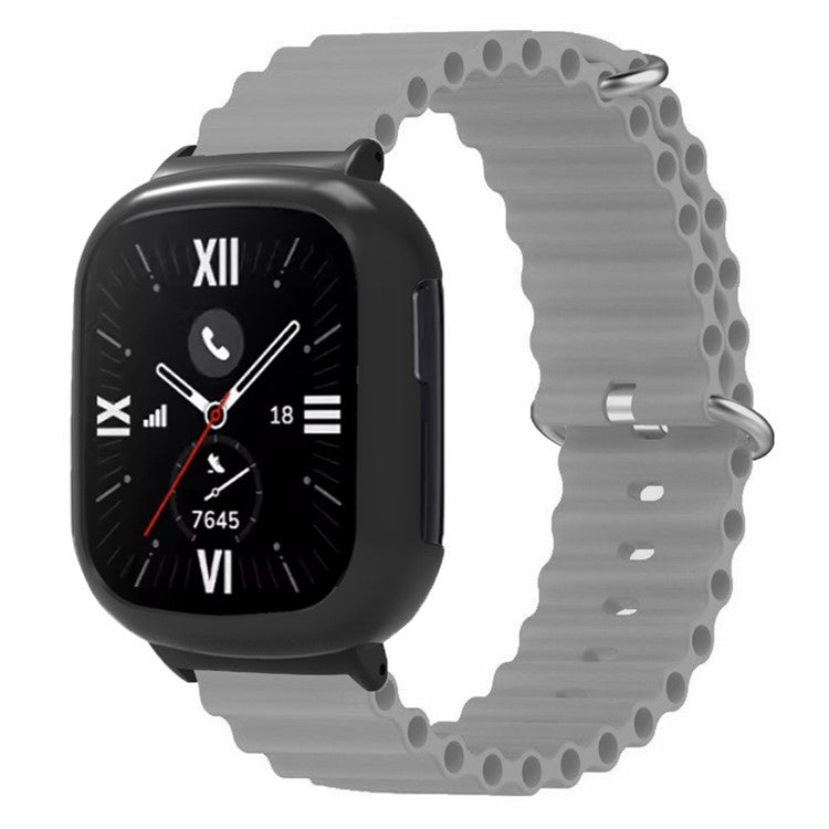 For Honor Watch 4 Wrist Strap Replacement Silicone Band with Watch Case - Grey
