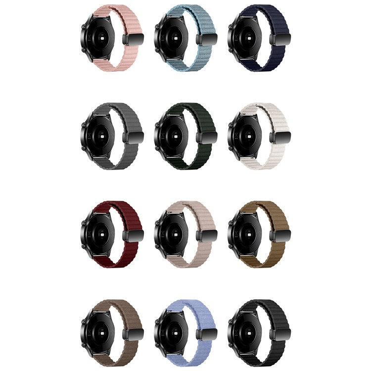 For Samsung Galaxy Watch6 / Garmin Venu Sq 2 Leather Watch Band 20mm Magnetic Strap - Starlight