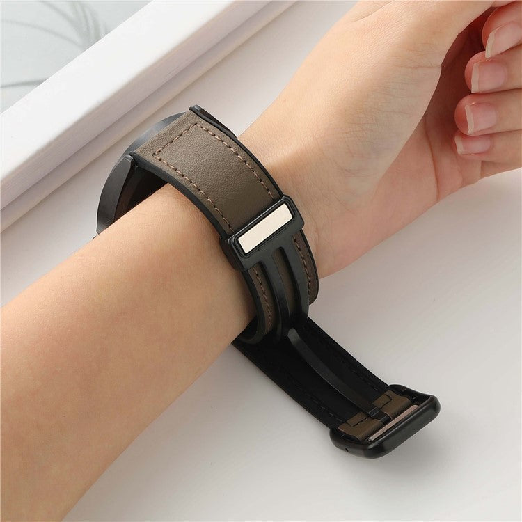 For Samsung Gear S3 Classic / Garmin Vivoactive 4 Magnetic Band 22mm Leather Coated Silicone Watch Strap - Starry Blue