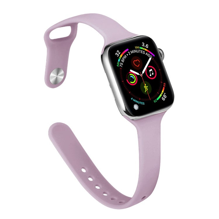 Watch Band for Apple Watch Series 10 42mm / 9 8 7 41mm / SE (2023) SE (2022) SE 6 5 4 40mm / 3 2 1 38mm Slim Silicone Watch Band - Light Purple