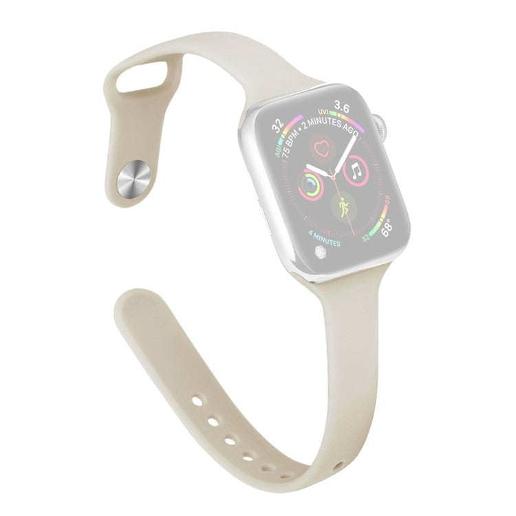 For Apple Watch 10 46mm / Ultra 2 / Ultra 49mm / 9 8 7 45mm / SE (2023) SE (2022) SE 6 5 4 44mm / 3 2 1 42mm Watch Straps Slim Band - Antique White
