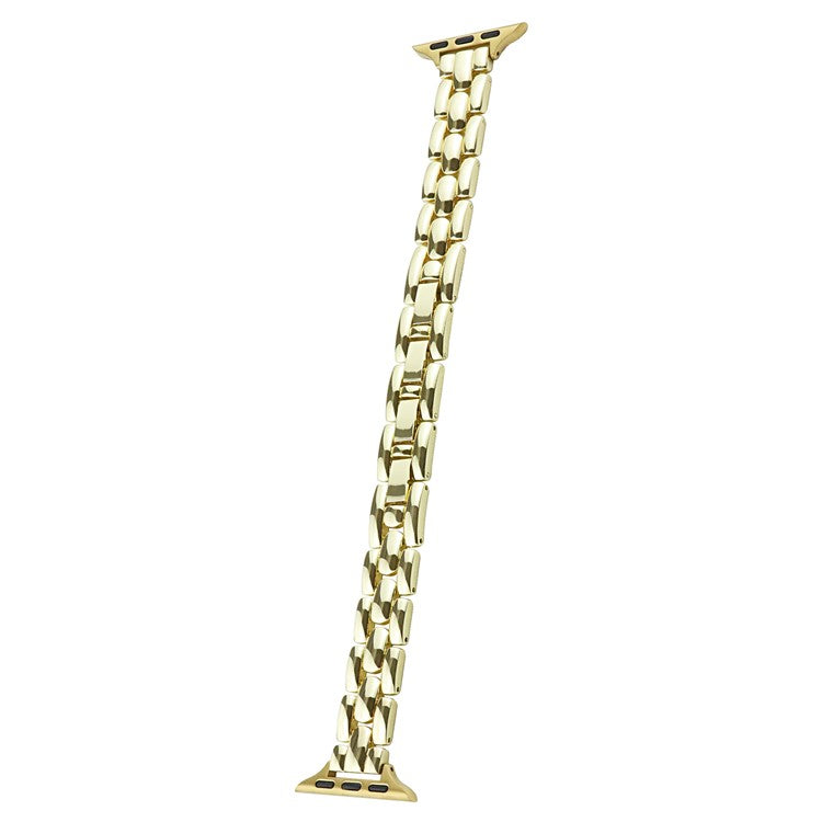 For Apple Watch 10 46mm / Ultra 2 / Ultra 49mm / 9 8 7 45mm / SE (2023) SE (2022) SE 6 5 4 44mm / 3 2 1 42mm 3-Bead Watch Band - Gold