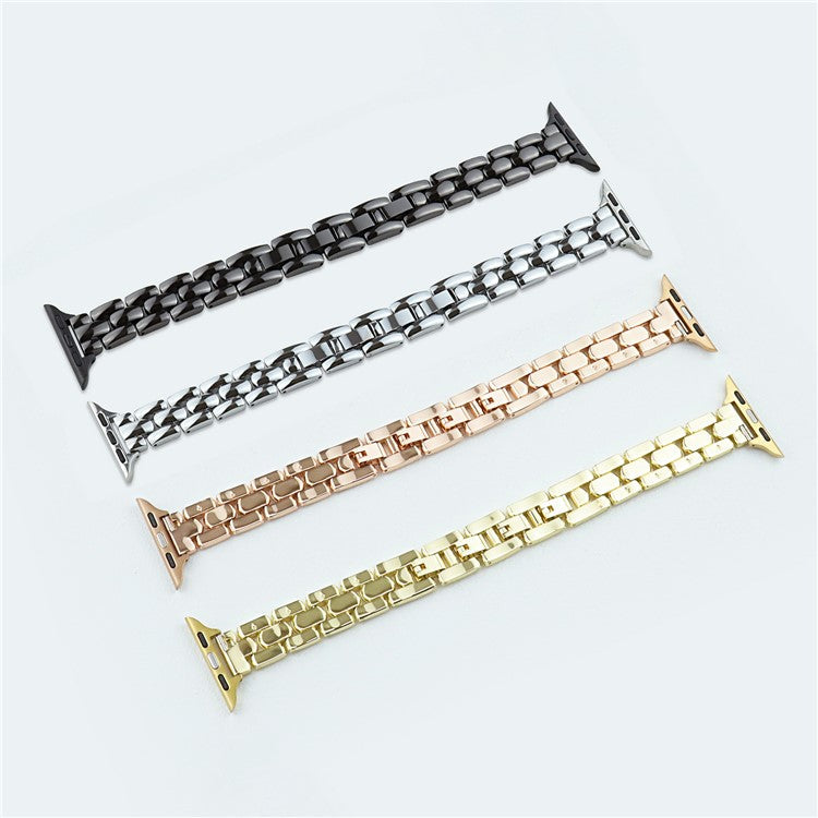 For Apple Watch 10 46mm / Ultra 2 / Ultra 49mm / 9 8 7 45mm / SE (2023) SE (2022) SE 6 5 4 44mm / 3 2 1 42mm 3-Bead Watch Band - Gold